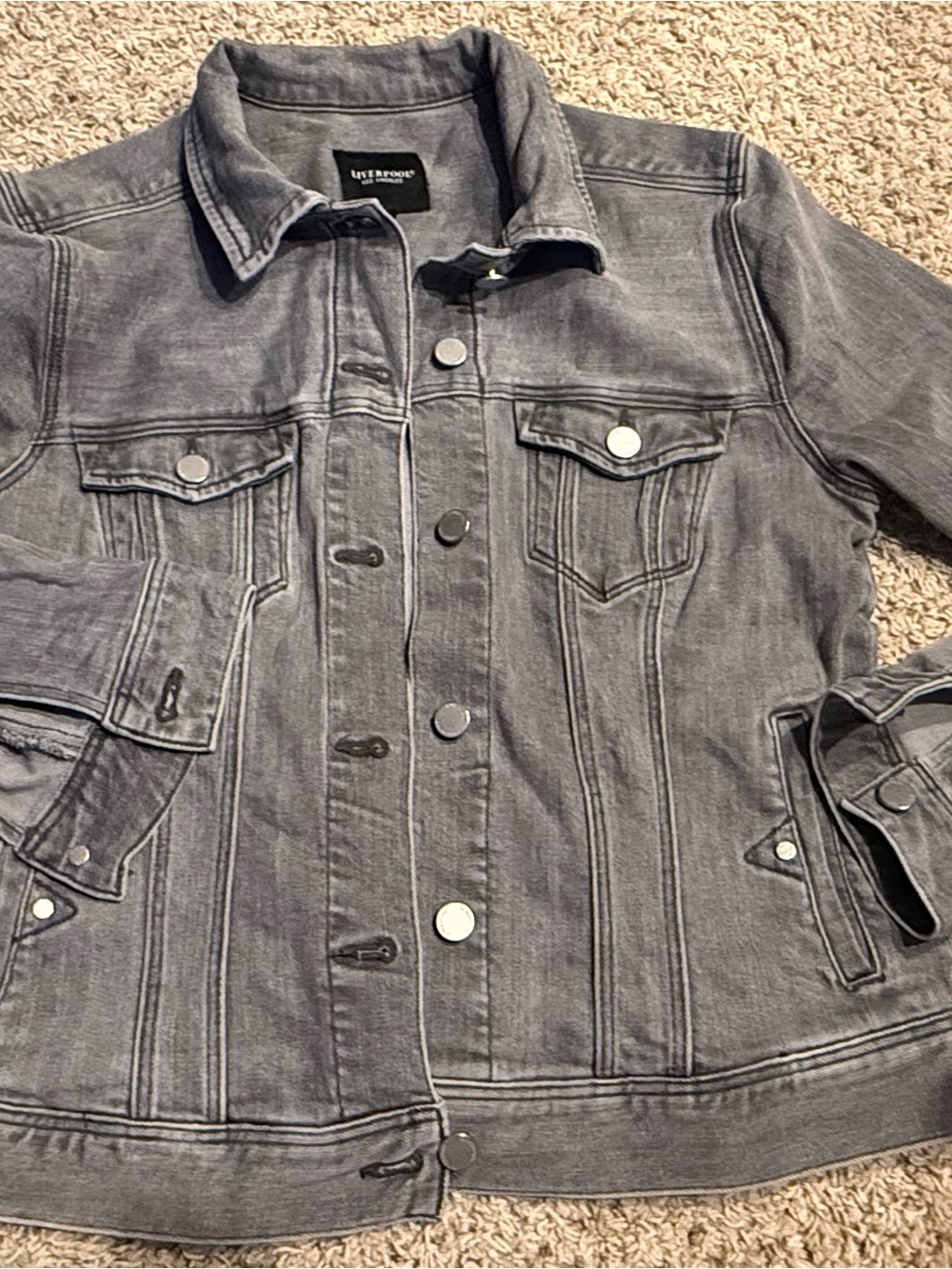 Liverpool Women's Gray Denim Jean Jacket